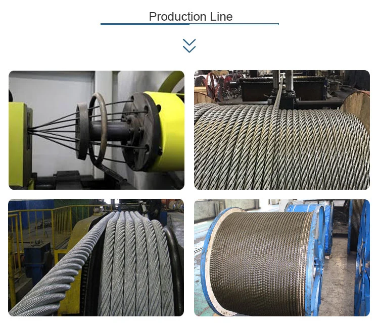 Plastic Coating Wire Steel Rope Ungalvanized Steel Core Galvannized Steel Rope Black 6X19 Steel Strand